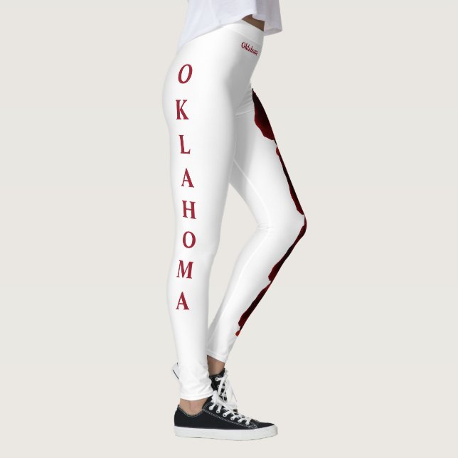 Leggings Leyendas florales del estado de Oklahoma blanco Ro (Derecha)