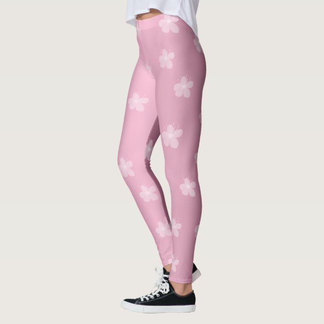 Leggings Leyendas florales rosadas de bonito (Izquierda)