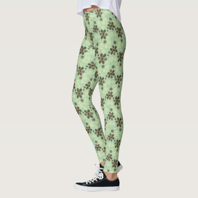 Leggings Leyendas florales verdes tropicales (Izquierda)