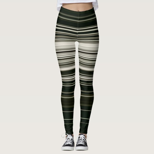 Leggings Leyendas/franjas en blanco y negro (Anverso)