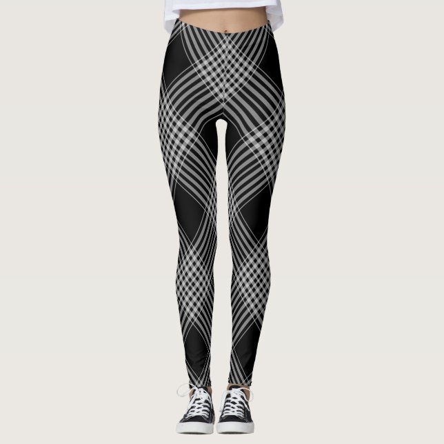 Leggings Leyendas/franjas en blanco y negro (Anverso)