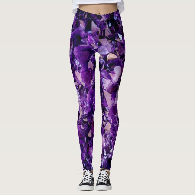 Leggings Leyendas Gemstone de Geode de cristal púrpura (Anverso)