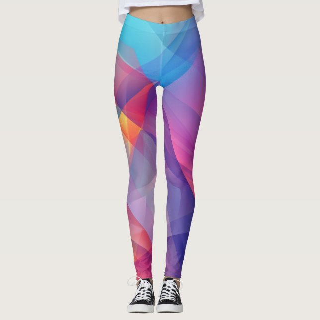 Leggings Leyendas geométricas coloridas (Anverso)