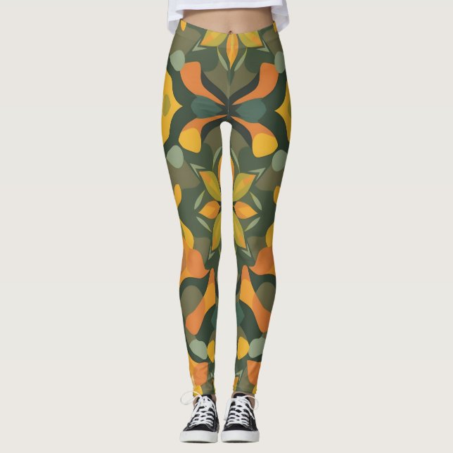 Leggings Leyendas geométricas vibrantes - Desi orgánico col (Anverso)