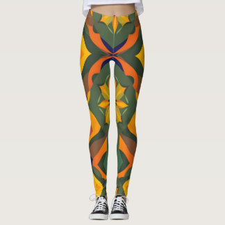 Leggings Leyendas geométricas vibrantes - Repetición de col
