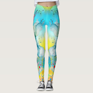 Leggings Leyendas gráficas vibrantes de color con salpicadu