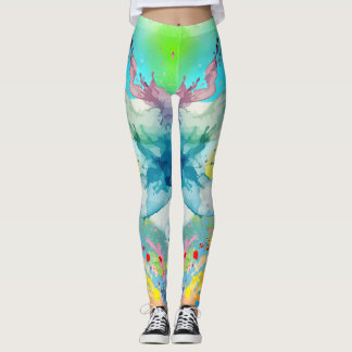 Leggings Leyendas gráficas vibrantes de color con salpicadu