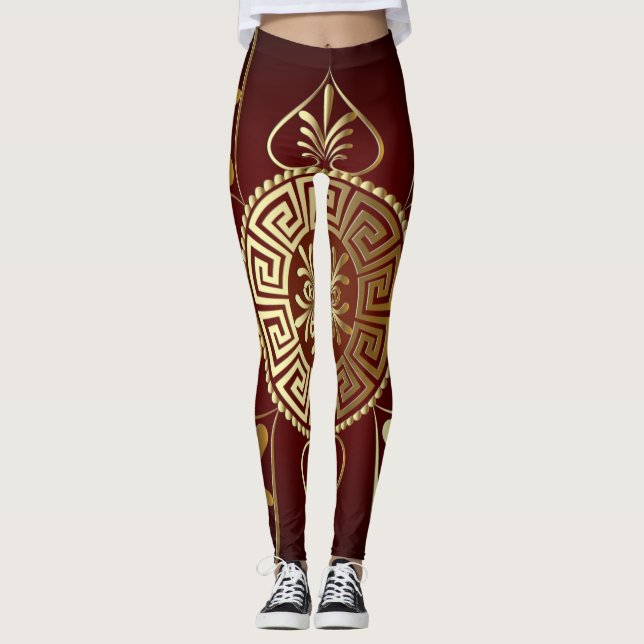 Leggings Leyendas griegas de clave borgoña (Anverso)