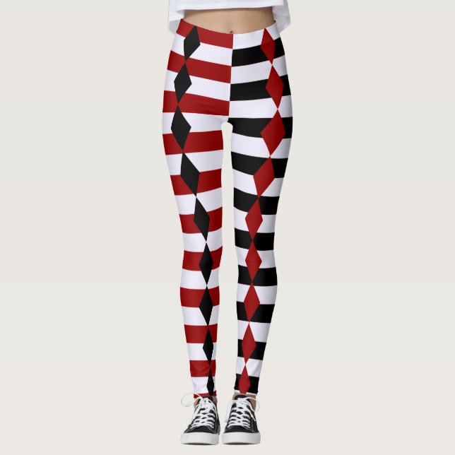 Leggings Leyendas Harlequin Black White y Red Halloween (Anverso)