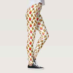 Leggings Leyendas impresas de comida rápida divertida