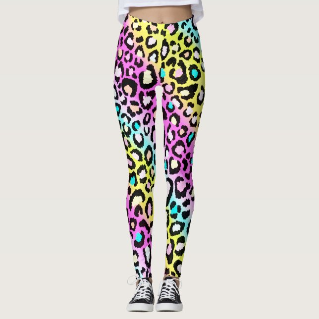 Leggings Leyendas impresas de Rainbow Cheetah (Anverso)