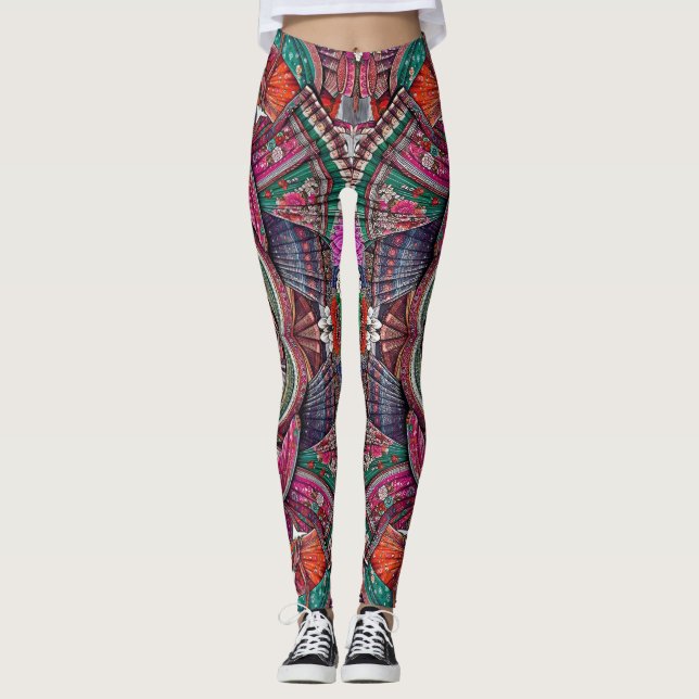 Leggings Leyendas inspiradas en el arte étnico de la diosa  (Anverso)