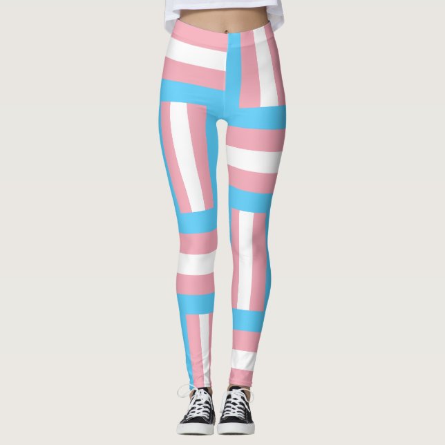 Leggings Leyendas inspiradas en la bandera del Orgullo Tran (Anverso)