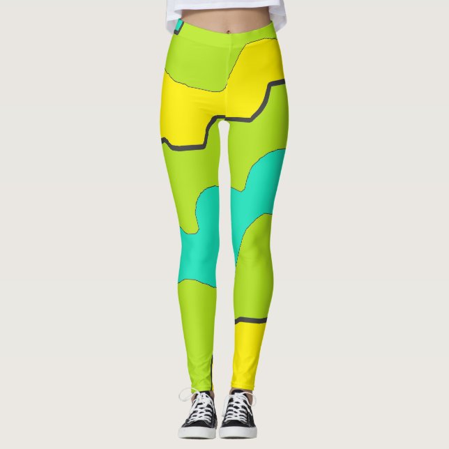 Leggings Leyendas limadas verdes, Verde azuladas y amarilla (Anverso)