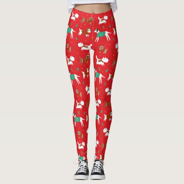 Leggings Leyendas Mascotas de suéter feo para navidades (Anverso)