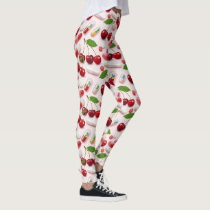 Leggings Leyendas medicinales rojas de cerezo y píldoras ro