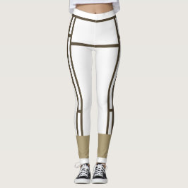 Leggings Leyendas Mondrian Inspiración Marrón Blanco 3