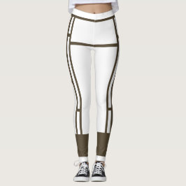 Leggings Leyendas Mondrian Inspiración Marrón Blanco 4