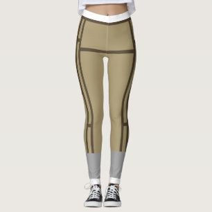 Leggings Leyendas Mondrian Inspirado Beige Brown 1