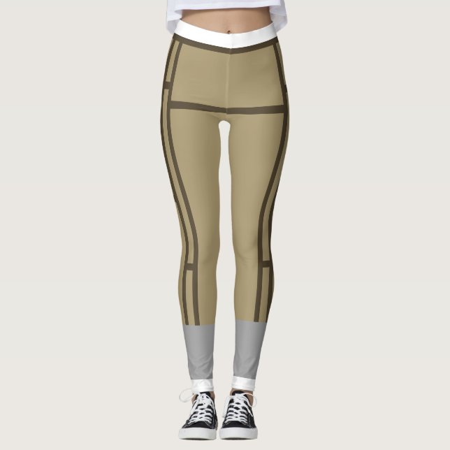 Leggings Leyendas Mondrian Inspirado Beige Brown 1 (Anverso)