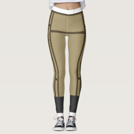 Leggings Leyendas Mondrian Inspirado Beige Brown 2
