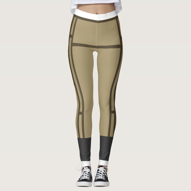 Leggings Leyendas Mondrian Inspirado Beige Brown 2 (Anverso)