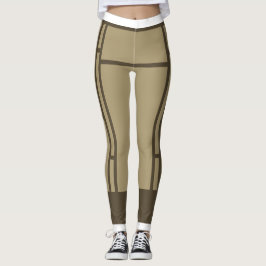 Leggings Leyendas Mondrian Inspirado Beige Brown 3