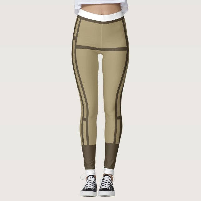 Leggings Leyendas Mondrian Inspirado Beige Brown 3 (Anverso)