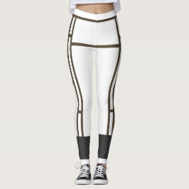 Leggings Leyendas Mondrian White Brown 2
