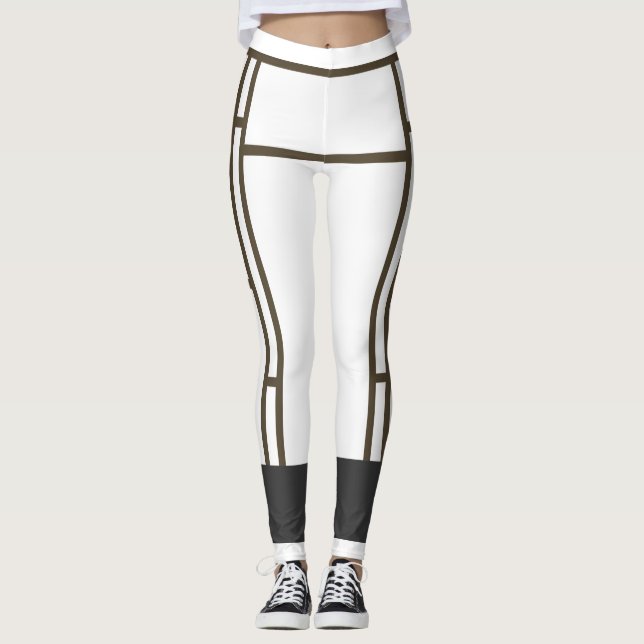 Leggings Leyendas Mondrian White Brown 2 (Anverso)