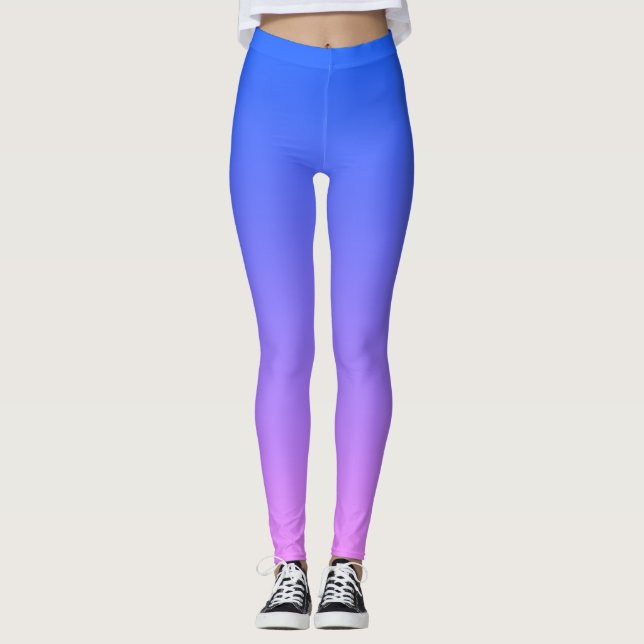 Leggings Leyendas monográficas azul y púrpura Ombre (Anverso)