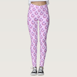 Leggings Leyendas monogramadas de color rosa morado con mot
