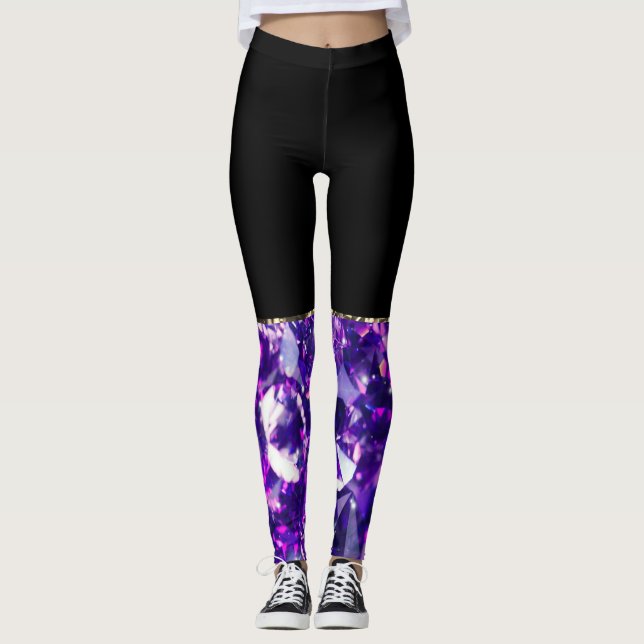 Leggings Leyendas moradas de diamantes (Anverso)