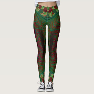 Leggings Leyendas: Navidades rojos verdes