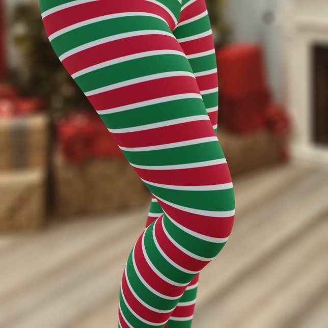 Leggings Leyendas navideñas de rayas rojas y verdes navidad (A festive red and green stripe perfect for all of your Christmas holiday leggings needs)