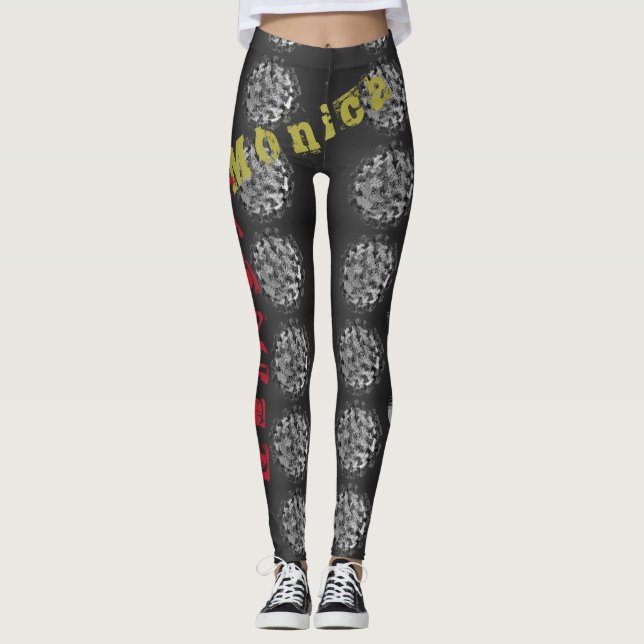 Leggings Leyendas negras de nombre personalizado (Anverso)