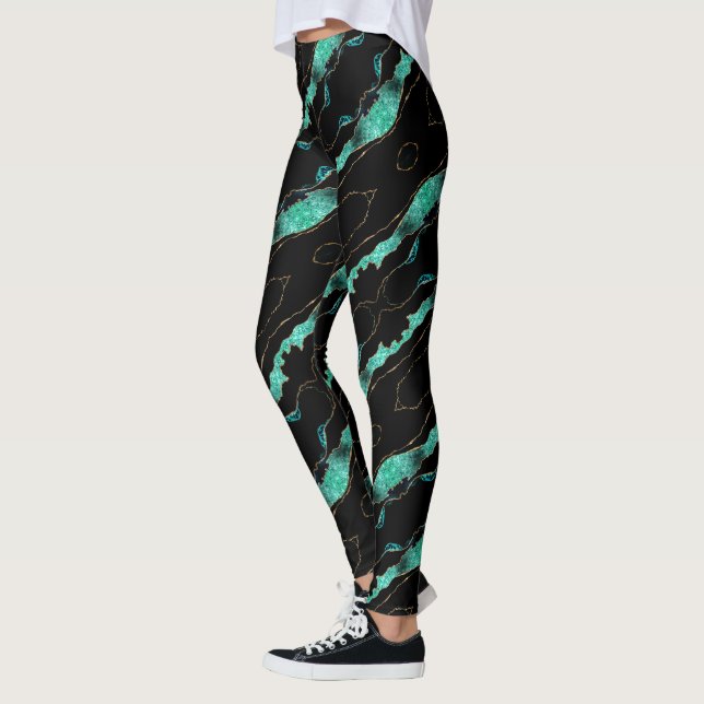 Leggings Leyendas negras de oro verde azulado (Izquierda)