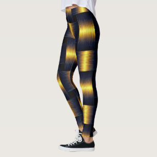 Leggings Leyendas negras doradas con Entramado dorado