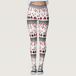 Leggings Leyendas negras y rojas, patrón de moda