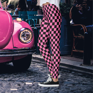 Leggings Leyendas negras y rosas a cuadros