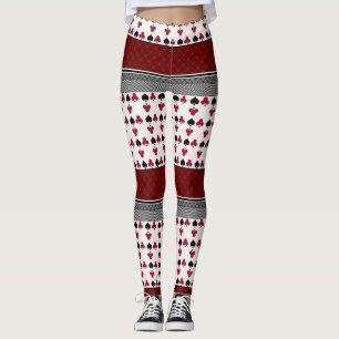 Leggings Leyendas negro y rojo juego de cartas para jóvenes