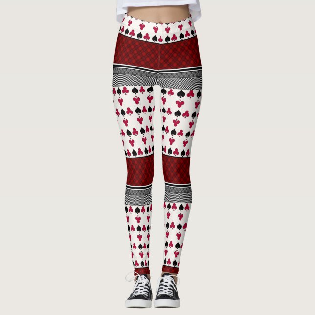 Leggings Leyendas negro y rojo juego de cartas para jóvenes (Anverso)