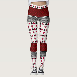 Leggings Leyendas negro y rojo juego de cartas para jóvenes