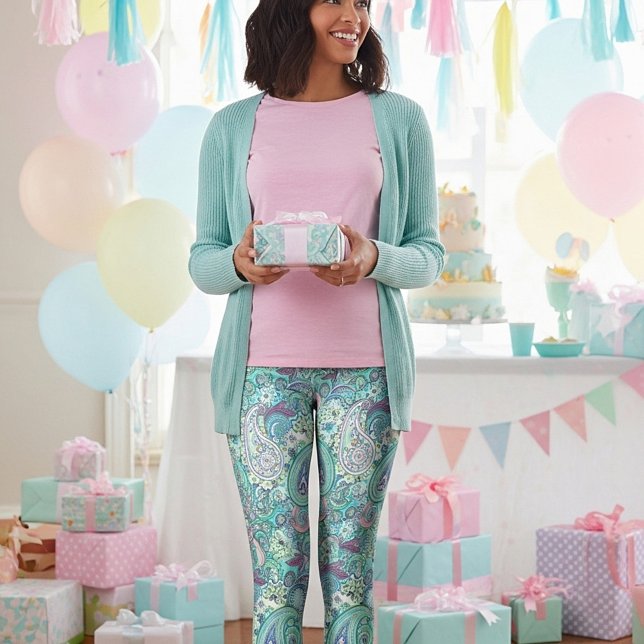 Leggings Leyendas paisley azul vintage (Subido por el creador)