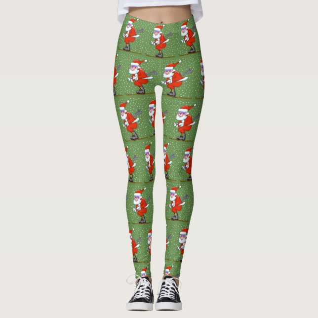 Leggings Leyendas para esquiar a los Navidades Santa (Anverso)