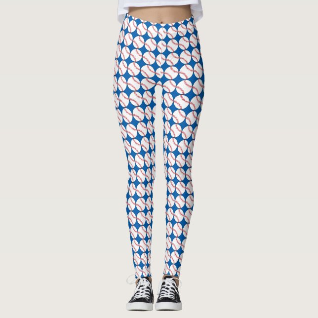 Leggings Leyendas Patrióticas de Béisbol Rojo Azul Blanco (Anverso)