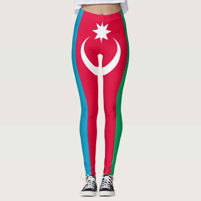 Leggings Leyendas Patrióticas de la bandera de Azerbaiyán (Anverso)
