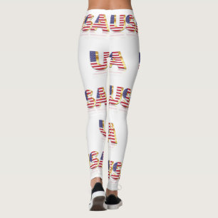 Leggings Leyendas Patrióticas de la Bandera de los Estados 