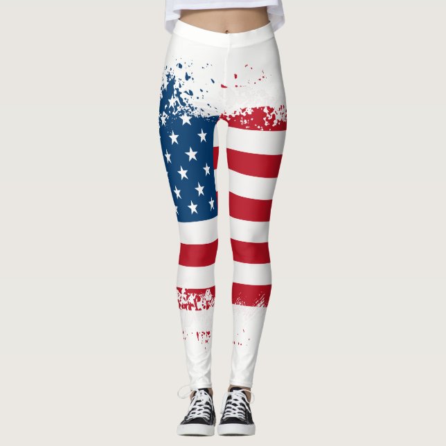 Leggings Leyendas patrióticas de la bandera femenina (Anverso)