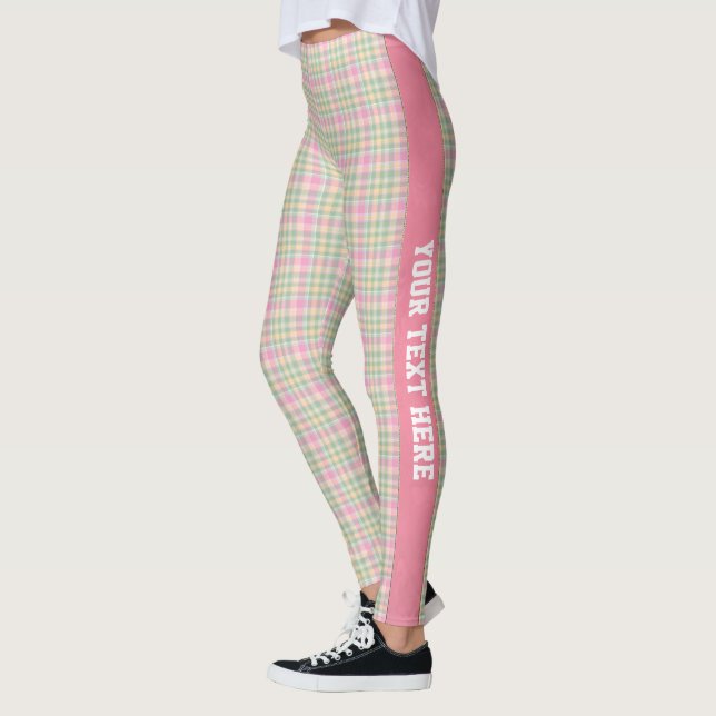 Leggings Leyendas personalizadas Pastel Plaid (Izquierda)